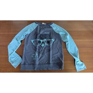 Mudd Girl's Owl With Eye Glasses Sweatshirt Size L (14) READ Description